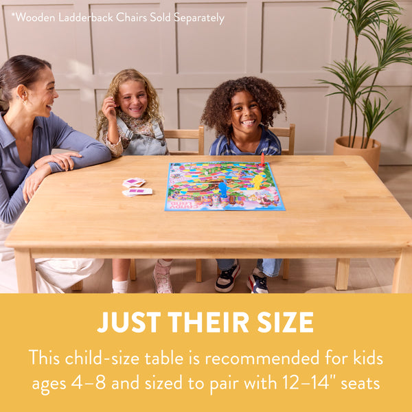 Kids Wood Table, Rectangle,  30in x 48in