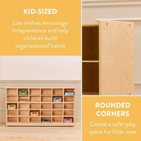 30-Compartment Mobile Cubby Storage Cabinet, 5x6