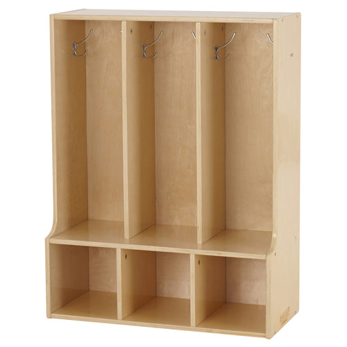 Sleekline 3-Section Toddler-Sized Coat Locker with Bench