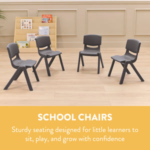 Stackable School Chairs, 12", 4-Pack