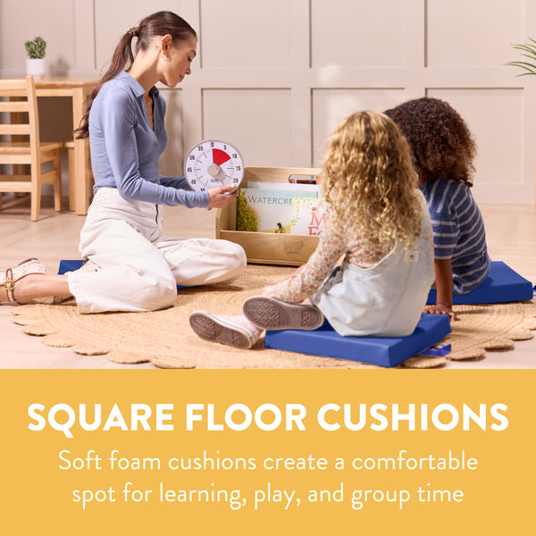 Square Floor Cushions with Handles, 6-Piece