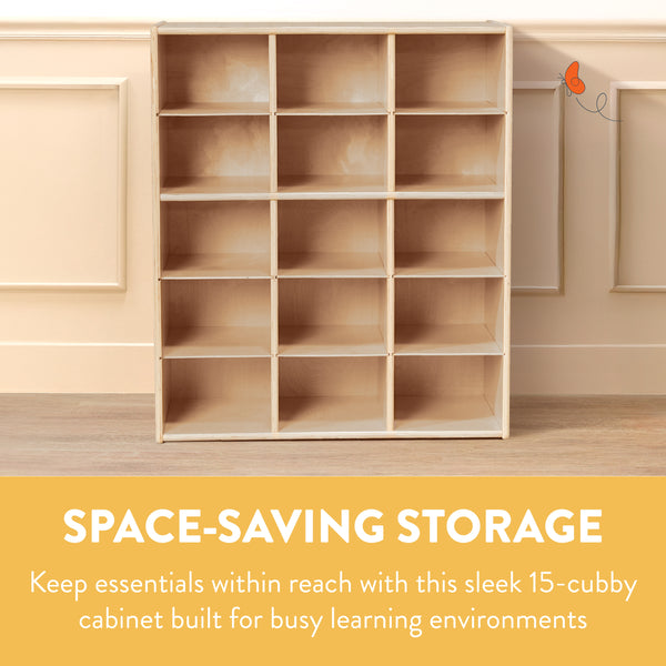 Sleekline 15-Compartment Cubby Storage Cabinet, 5x3