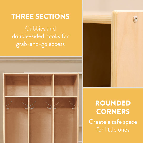 Sleekline 3-Section Toddler-Sized Coat Locker