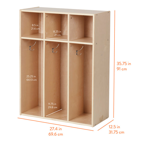Sleekline 3-Section Toddler-Sized Coat Locker
