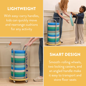 Rolling Cart with Round Floor Cushions