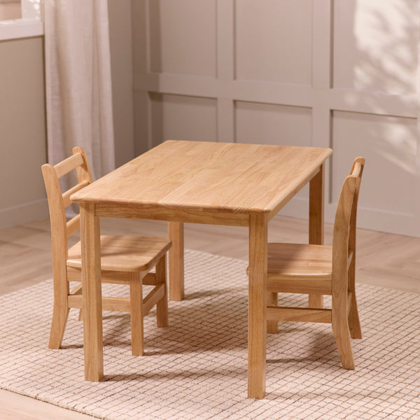 Wooden Activity Table and 12in Chairs, 3-Piece
