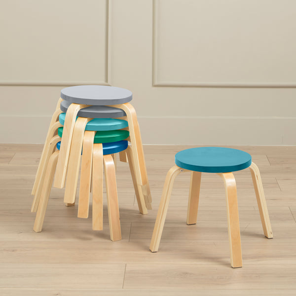 Bentwood Stackable Stools, 6-Piece