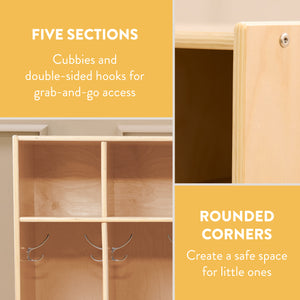 Sleekline 5-Section Toddler-Sized Coat Locker