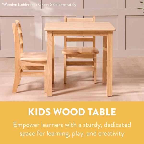 Kids Wood Table, Square, 24in x 24in