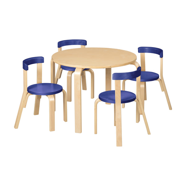 Bentwood Kids Table and Chairs Set, 5-Piece