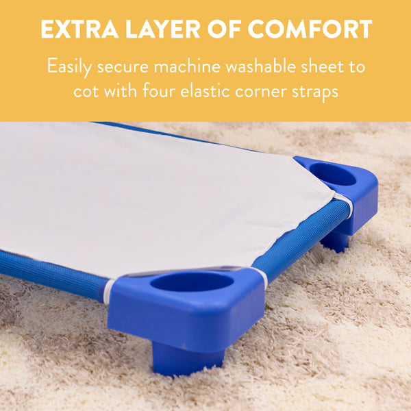 Sleepline Stackable Cot with Sheet, RTA, 6-Pack