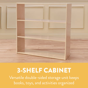 Sleekline 3-Shelf Double-Sided Storage Cabinet, 36" H