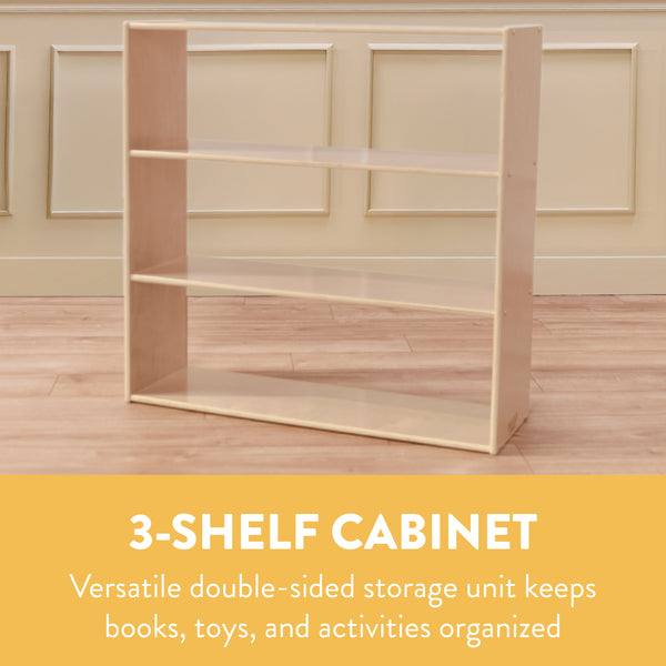 Sleekline 3-Shelf Double-Sided Storage Cabinet, 36" H