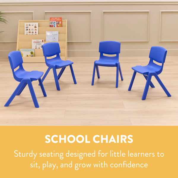 Stackable School Chairs, 12", 10-Pack