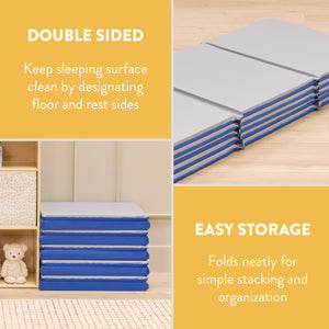 Foldaway Basics Nap Mats, 3-Fold, 1in, 5-Pack