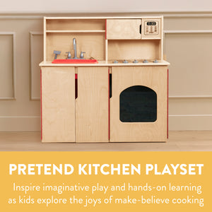 Chef's Station Kids Wooden Pretend Kitchen Playset