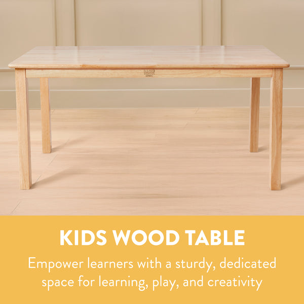 Kids Wood Table, Rectangle,  24in x 48in
