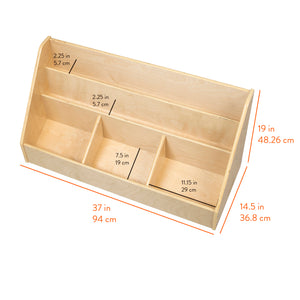 3-Tier Book Display with Storage Compartments