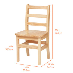 Wooden Ladderback Chairs, 2-Pack
