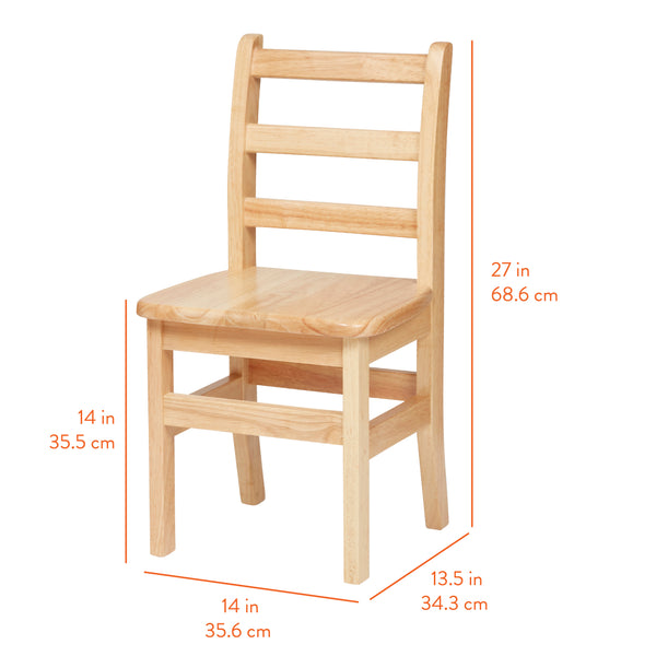 Wooden Ladderback Chairs, 2-Pack