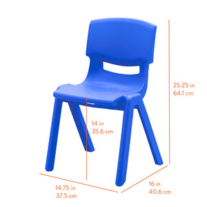Stackable School Chairs, 14", 4-Pack