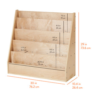 Sleekline 5-Tier Double-Sided Book Display with Storage
