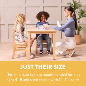 Kids Wood Table, Square, 24in x 24in