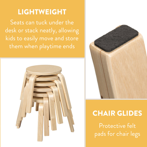 Bentwood Kids Table and Stools Set, 5-Piece