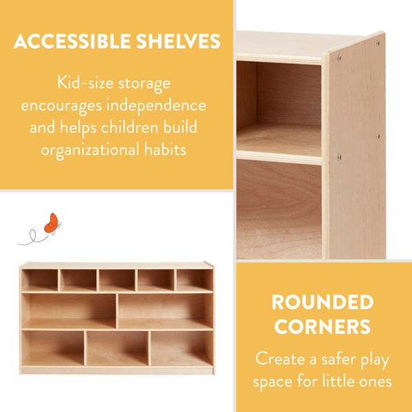 10-Compartment Mobile Storage Cabinet and Cubby Organizer