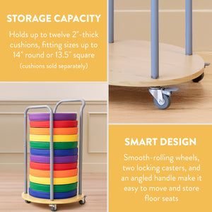 Rolling Cart for Floor Cushions