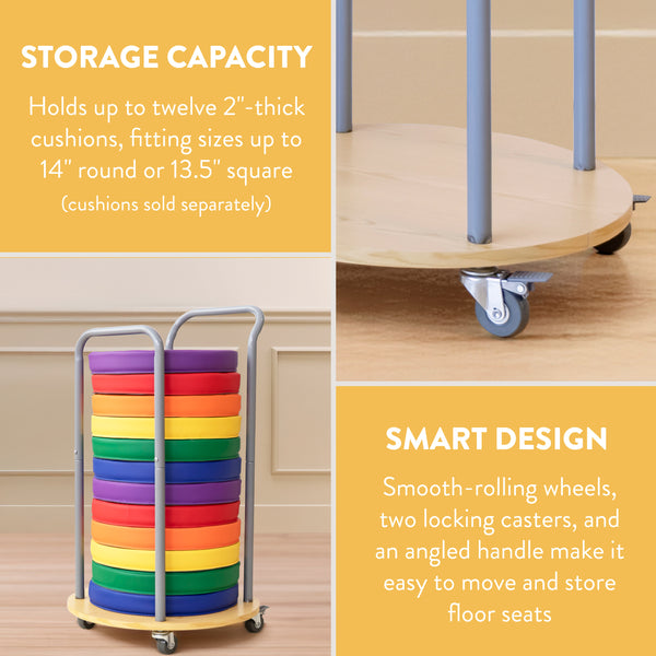 Rolling Cart for Floor Cushions