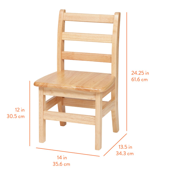Wooden Ladderback Chairs, 2-Pack