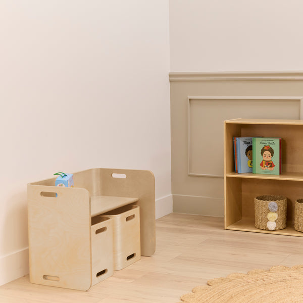 Bentwood Adaptable Kids Table and Chairs Set, 3-Piece