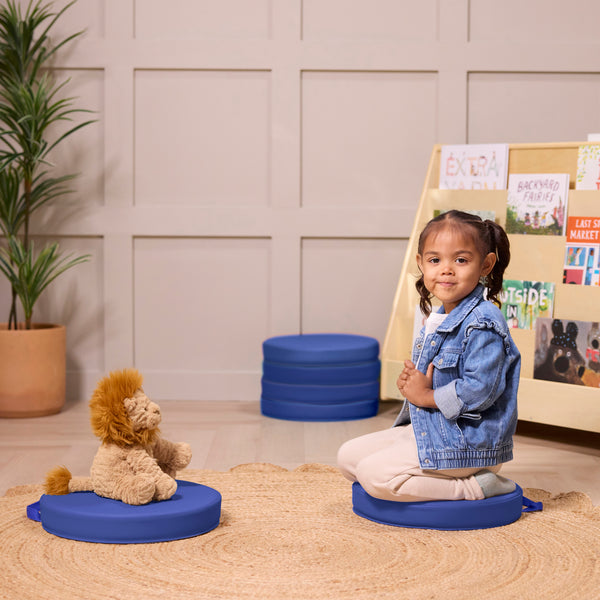 Round Floor Cushions with Handles, 6-Piece