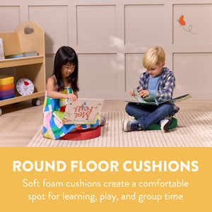 Round Floor Cushions with Handles, 6-Piece