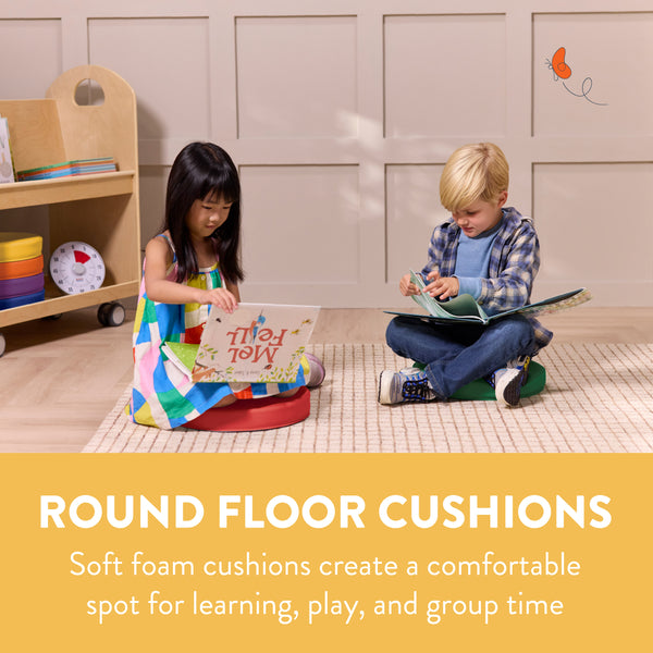 Round Floor Cushions with Handles, 6-Piece