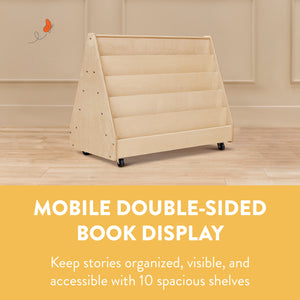 5-Tier Mobile Double-Sided Book Display