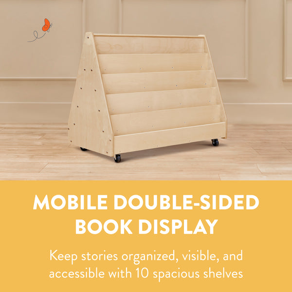 5-Tier Mobile Double-Sided Book Display