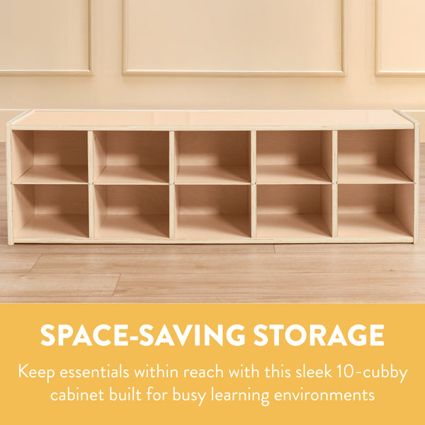 Sleekline 10-Compartment Cubby Storage Cabinet, 2x5