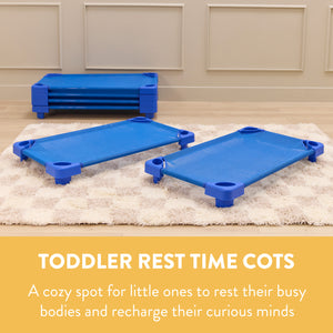 Sleepline Stackable Toddler Cot with Sheet, RTA, 6-Pack