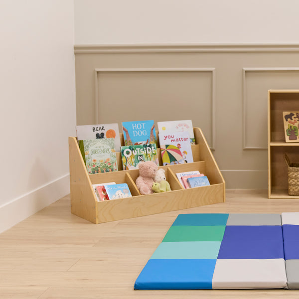 3-Tier Book Display with Storage Compartments