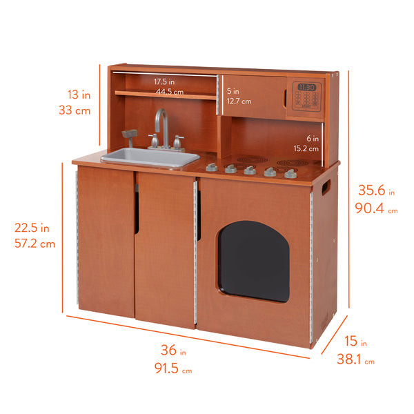 Chef's Station Kids Wooden Pretend Kitchen Playset