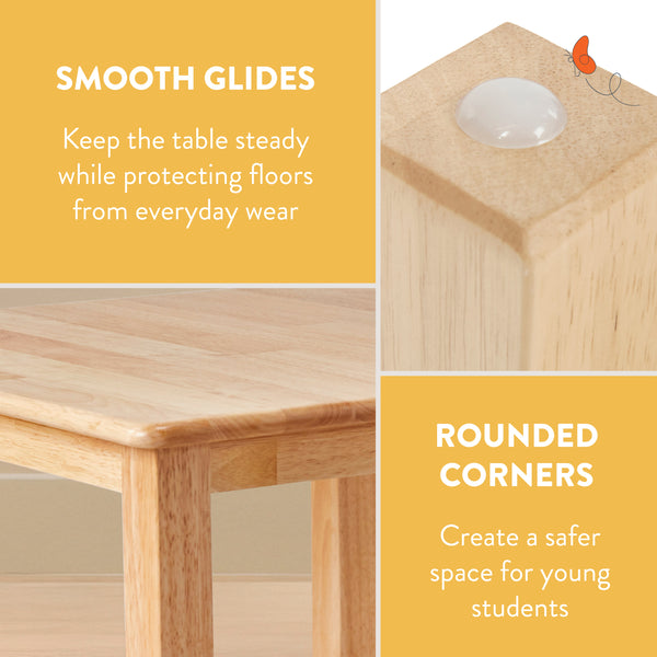 Kids Wood Table, Rectangle,  24in x 36in