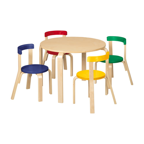 Bentwood Kids Table and Chairs Set, 5-Piece