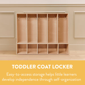 Sleekline 5-Section Toddler-Sized Coat Locker with Bench