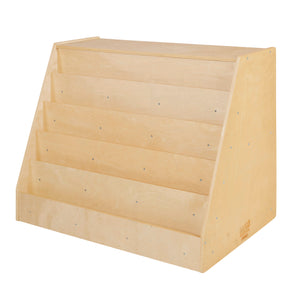 5-Tier Mobile Double-Sided Book Display with Storage