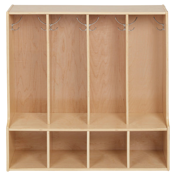 Sleekline 4-Section Toddler-Sized Coat Locker with Bench