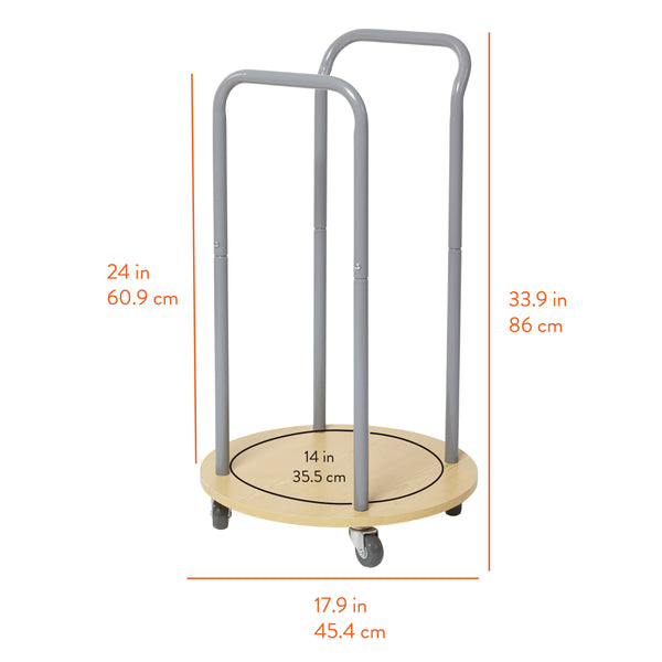 Rolling Cart with Round Floor Cushions