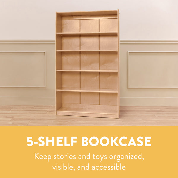 5-Shelf Adjustable Bookshelf, 60" H