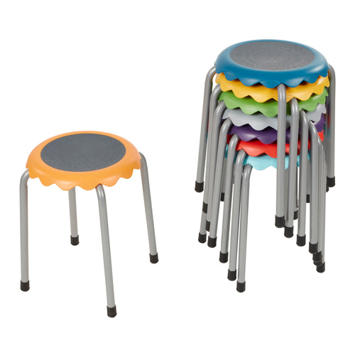 Blossom Stackable Plastic Stools, 8-Piece